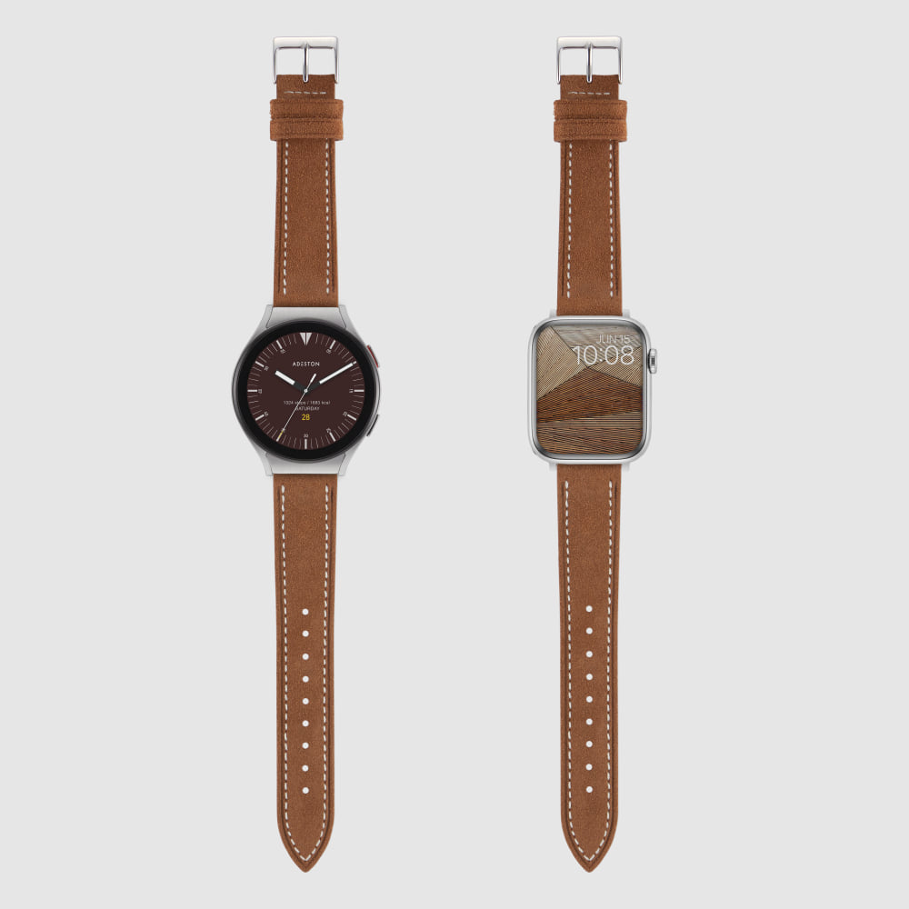 [TIMEFLIK] 타임플릭 이탈리아 스웨이드 소가죽 시계줄 브라운 20mm, 플린트