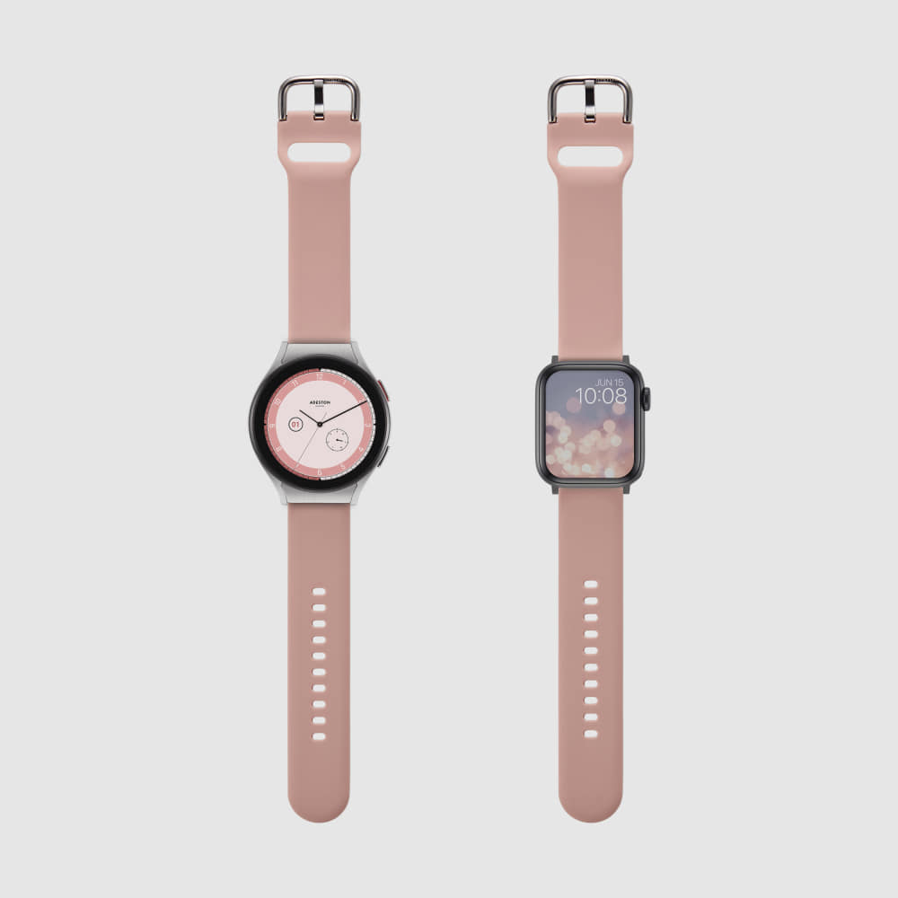 [TIMEFLIK] 타임플릭 실리콘 시계줄 베이비 핑크 S 20mm, 플린트
