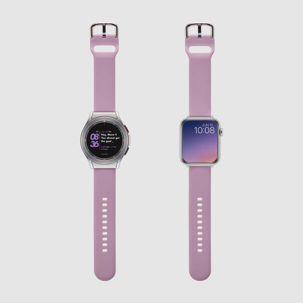 [TIMEFLIK] 타임플릭 실리콘 시계줄 라벤더 S 20mm, 플린트