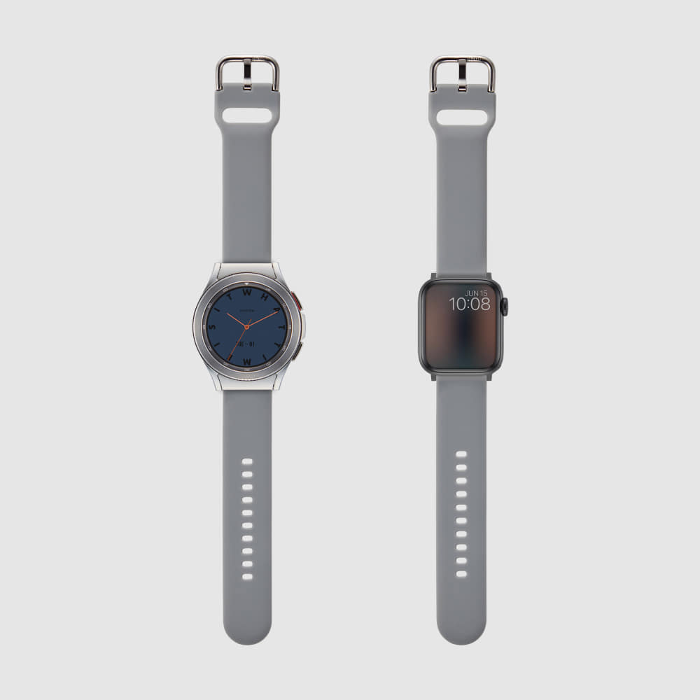 [TIMEFLIK] 타임플릭 실리콘 시계줄 그레이 S 20mm, 플린트