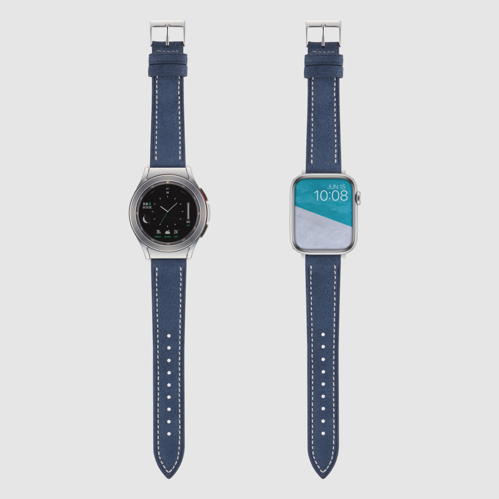 [TIMEFLIK] 타임플릭 이탈리아 스웨이드 소가죽 시계줄 오션 블루 20mm, 플린트